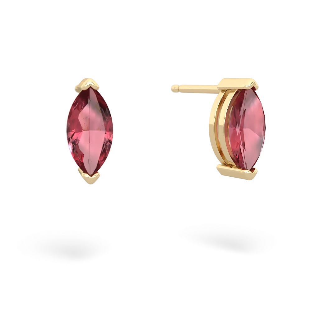 Pink Tourmaline 8X4mm Marquise Stud 14K Yellow Gold earrings E1701