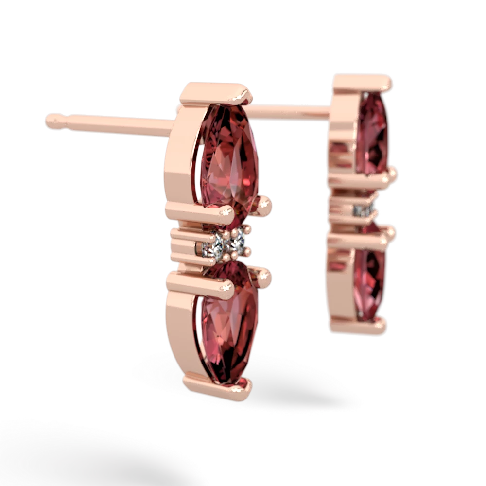 Pink Tourmaline Bowtie Drop 14K Rose Gold earrings E0865