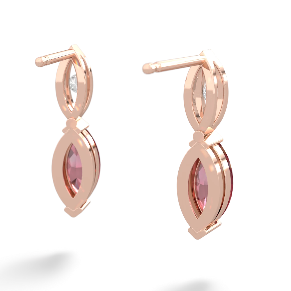 Pink Tourmaline Marquise Drop 14K Rose Gold earrings E5333