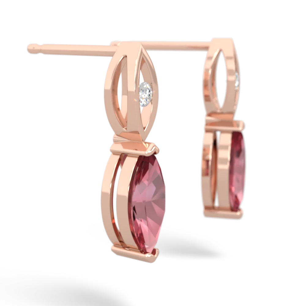 Pink Tourmaline Marquise Drop 14K Rose Gold earrings E5333