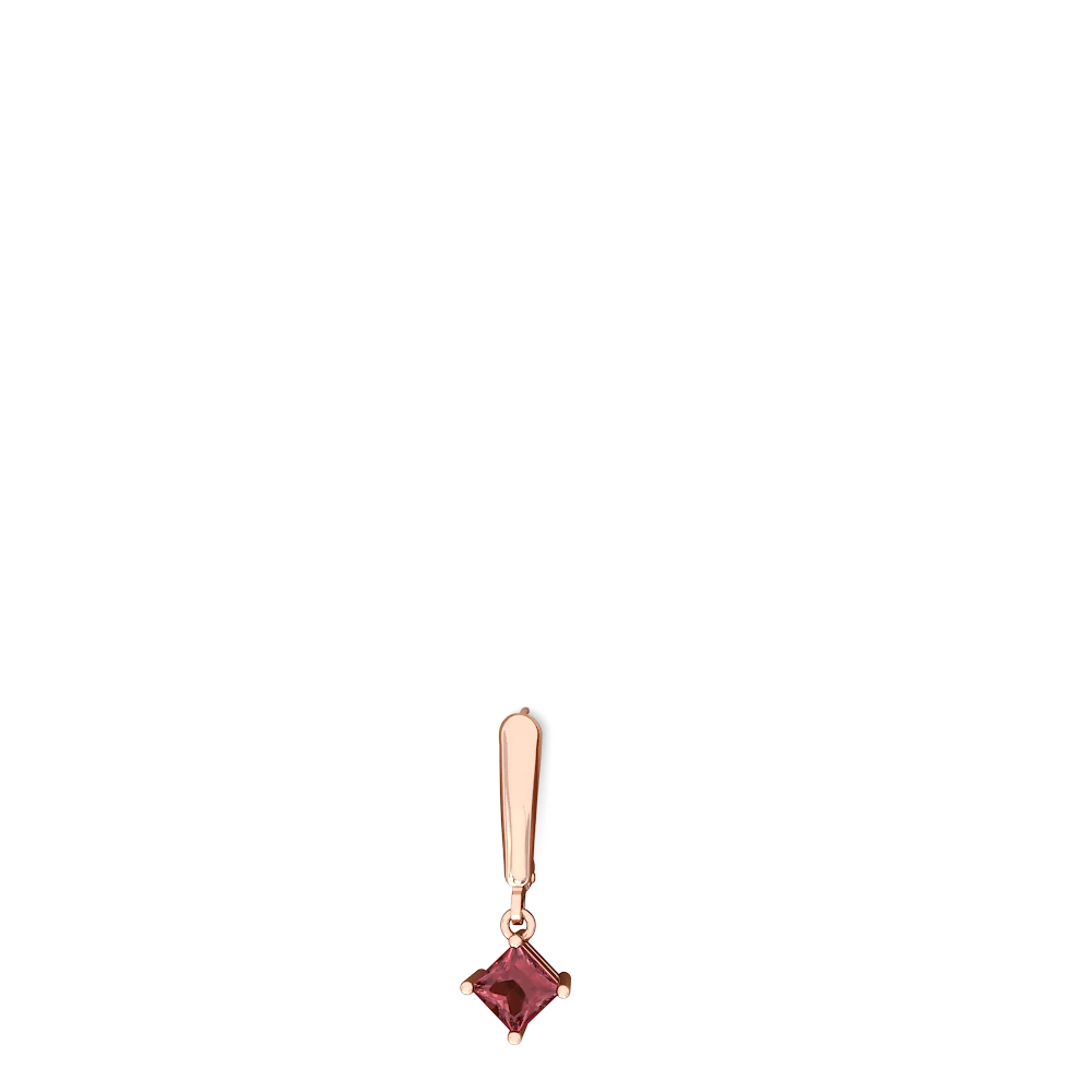 Pink Tourmaline 6Mm Princess Lever Back 14K Rose Gold earrings E2789