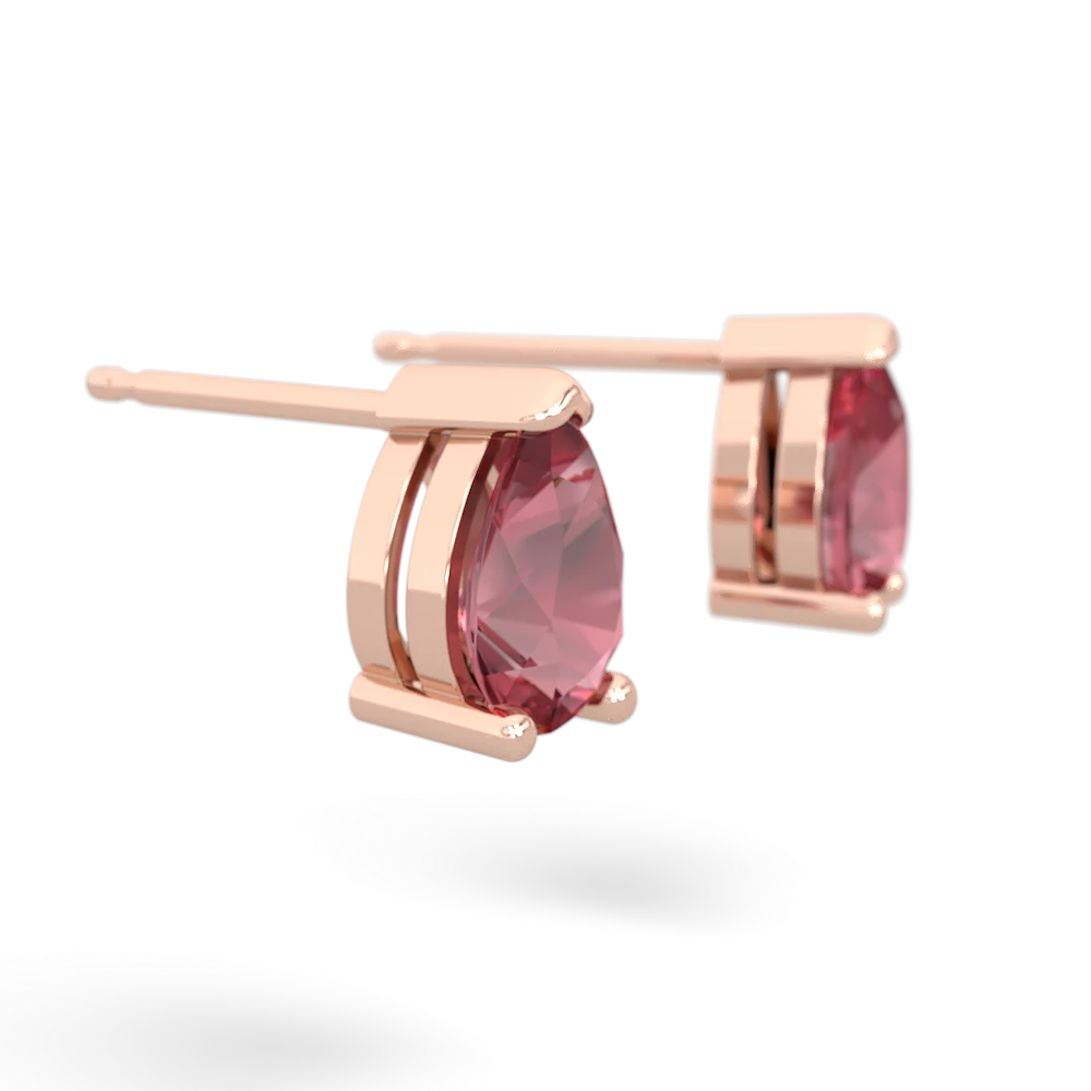 Pink Tourmaline Teardrop Stud 14K Rose Gold earrings E1793