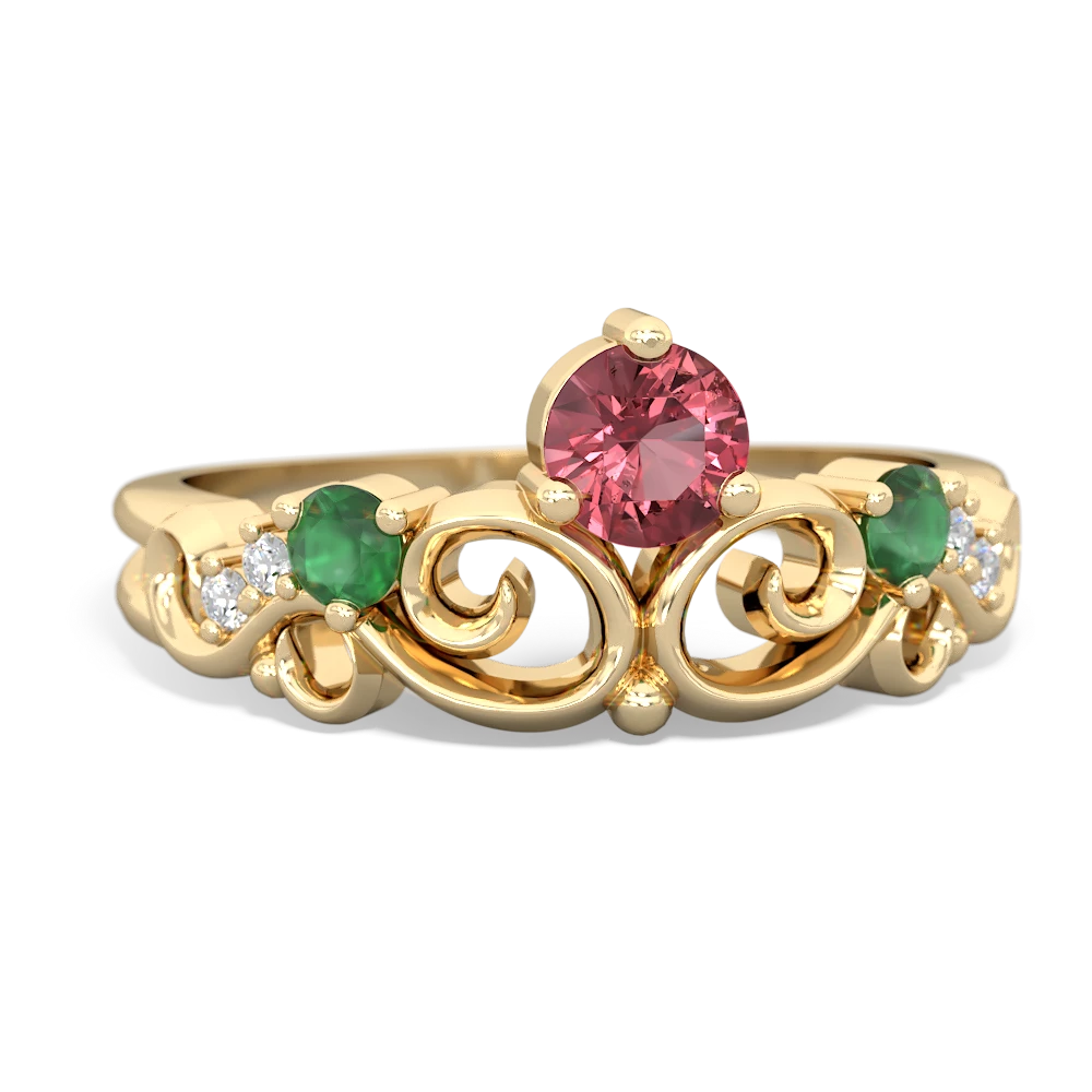 Pink Tourmaline Crown Keepsake 14K Yellow Gold ring R5740