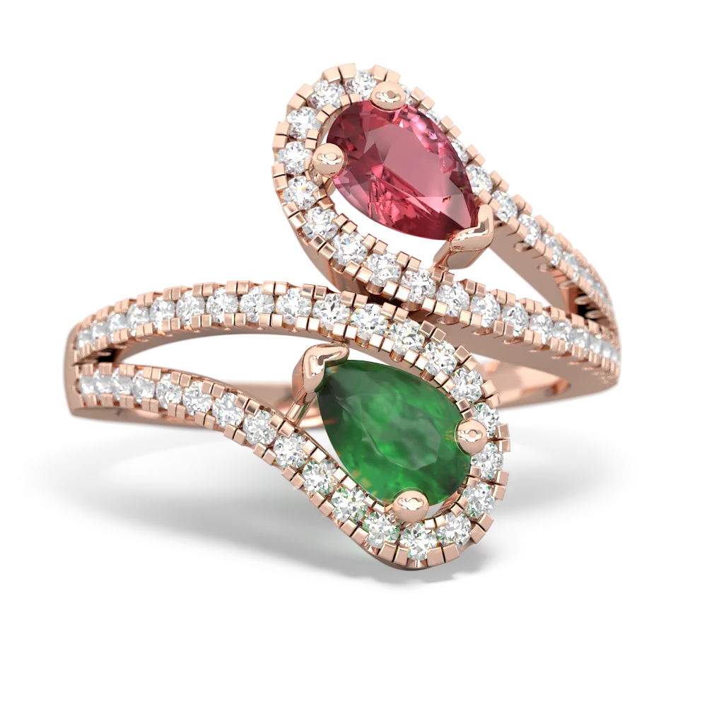 Pink Tourmaline Diamond Dazzler 14K Rose Gold ring R3000