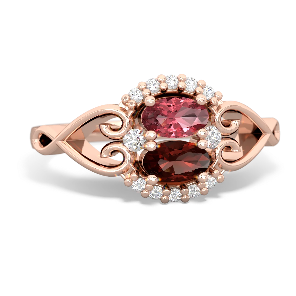 Pink Tourmaline Love Nest 14K Rose Gold ring R5860