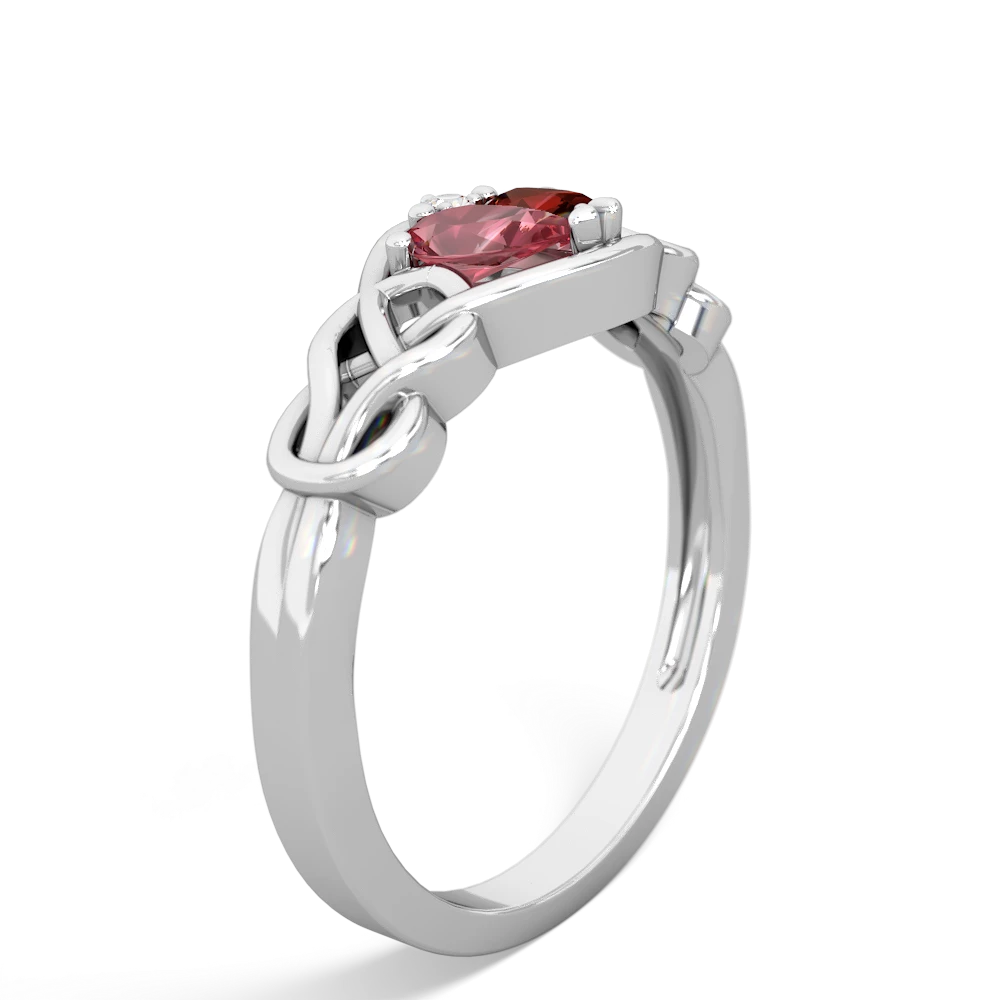 Pink Tourmaline Celtic Love Knot 14K White Gold ring R5420