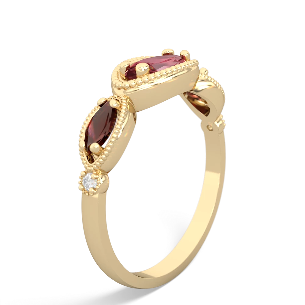 Pink Tourmaline Milgrain Marquise 14K Yellow Gold ring R5700