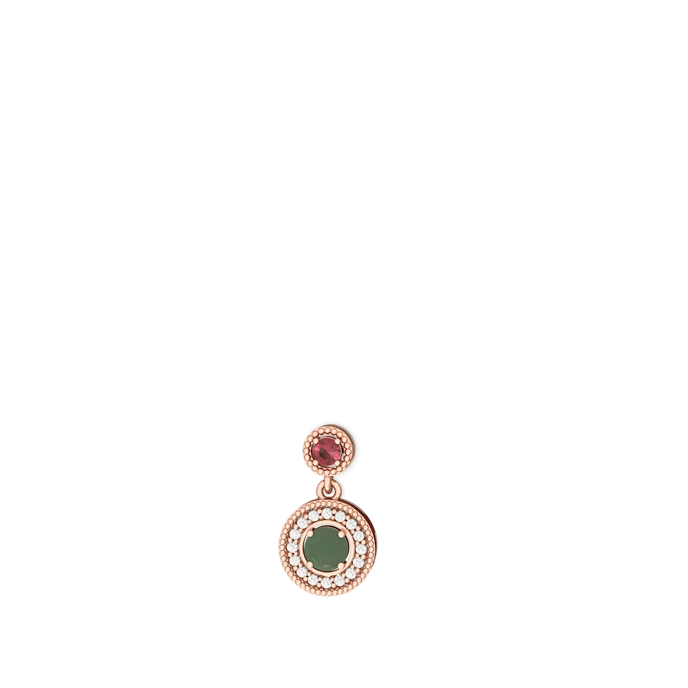 Pink Tourmaline Halo Dangle 14K Rose Gold earrings E5319