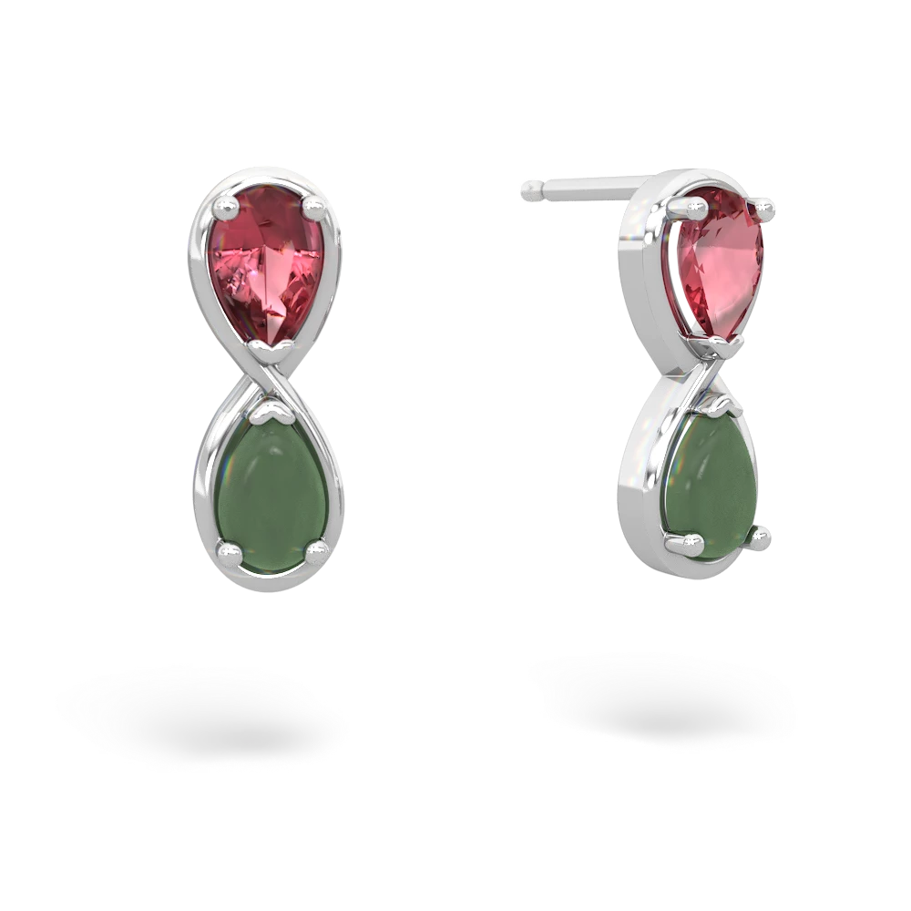 Pink Tourmaline Infinity 14K White Gold earrings E5050