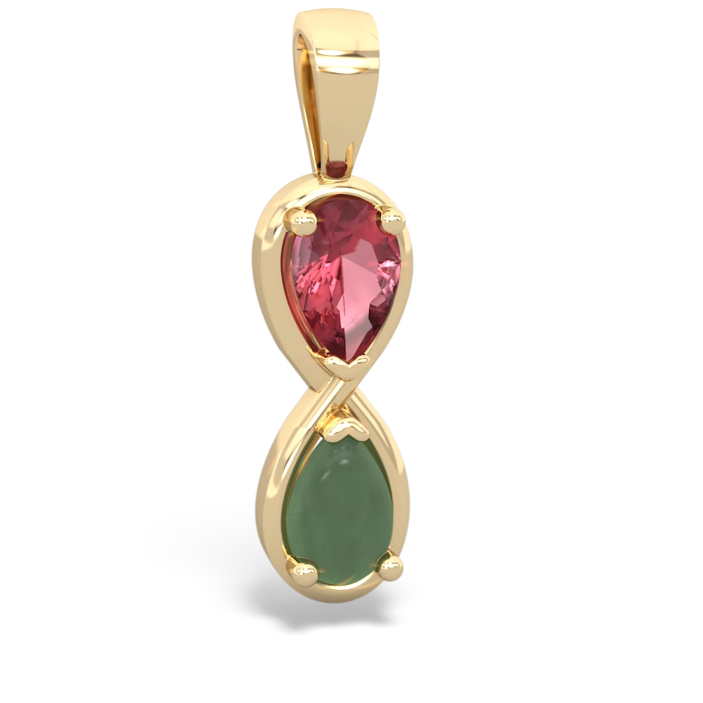 Pink Tourmaline Infinity 14K Yellow Gold pendant P5050