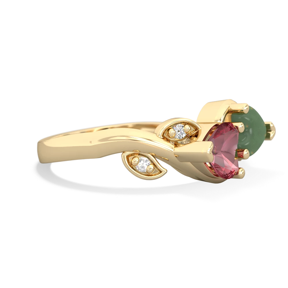 Pink Tourmaline Floral Elegance 14K Yellow Gold ring R5790