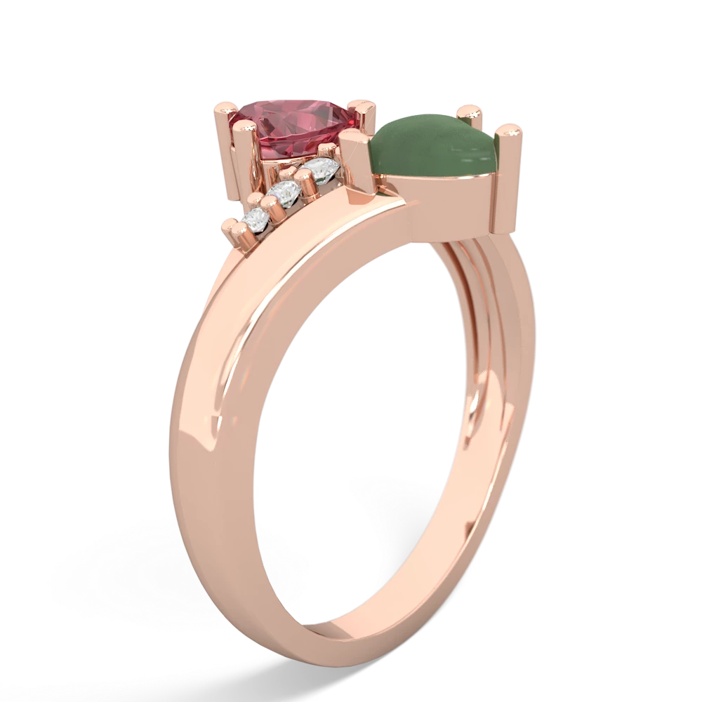 Pink Tourmaline Heart To Heart 14K Rose Gold ring R2064