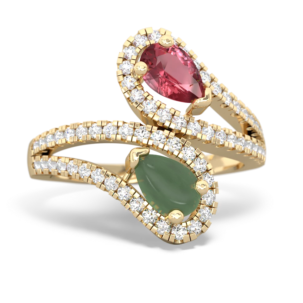 Pink Tourmaline Diamond Dazzler 14K Yellow Gold ring R3000