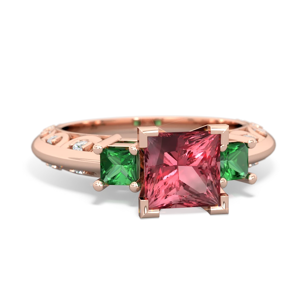 Pink Tourmaline Eternal Embrace Engagement 14K Rose Gold ring C2001