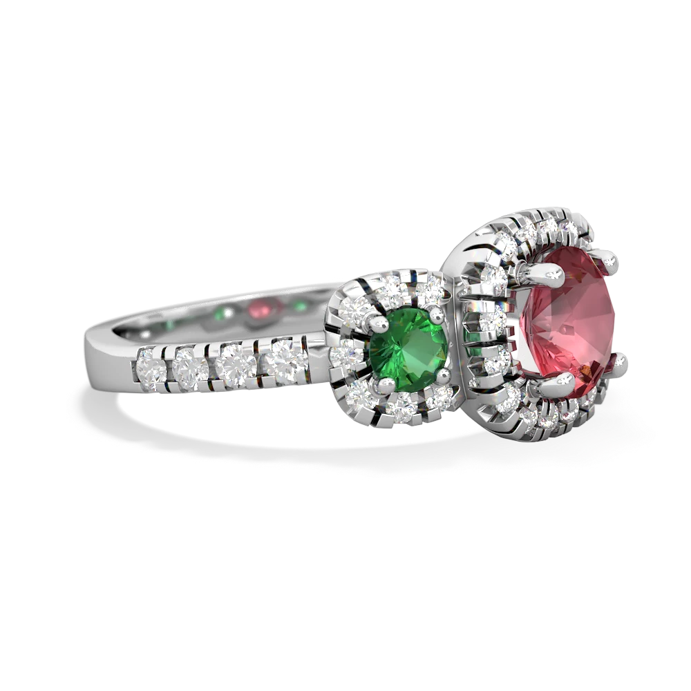 Pink Tourmaline Regal Halo 14K White Gold ring R5350