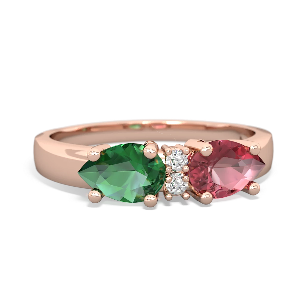 Pink Tourmaline Pear Bowtie 14K Rose Gold ring R0865