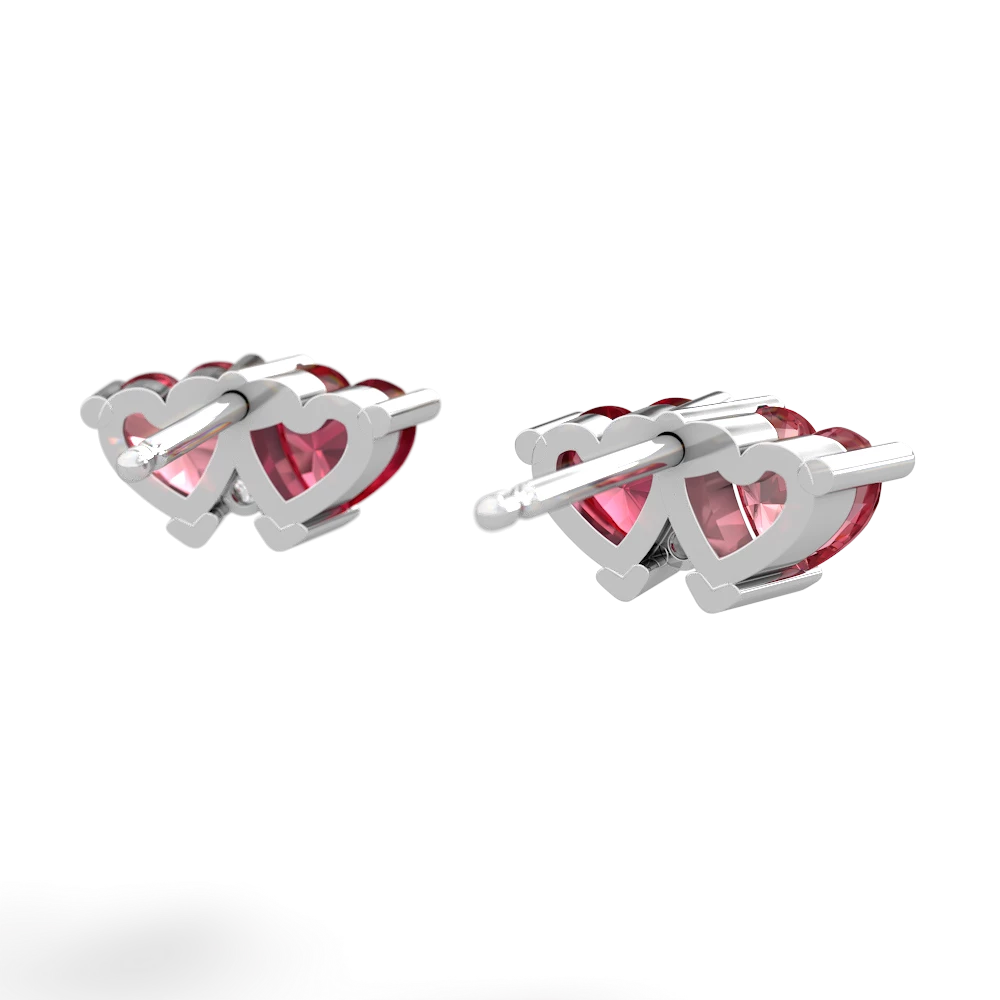 Pink Tourmaline Sweethearts 14K White Gold earrings E5260