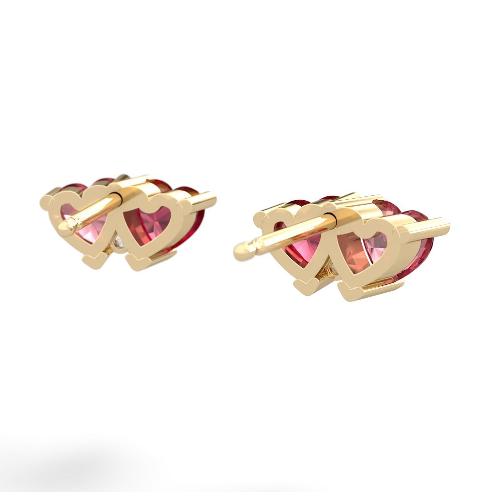 Pink Tourmaline Sweethearts 14K Yellow Gold earrings E5260