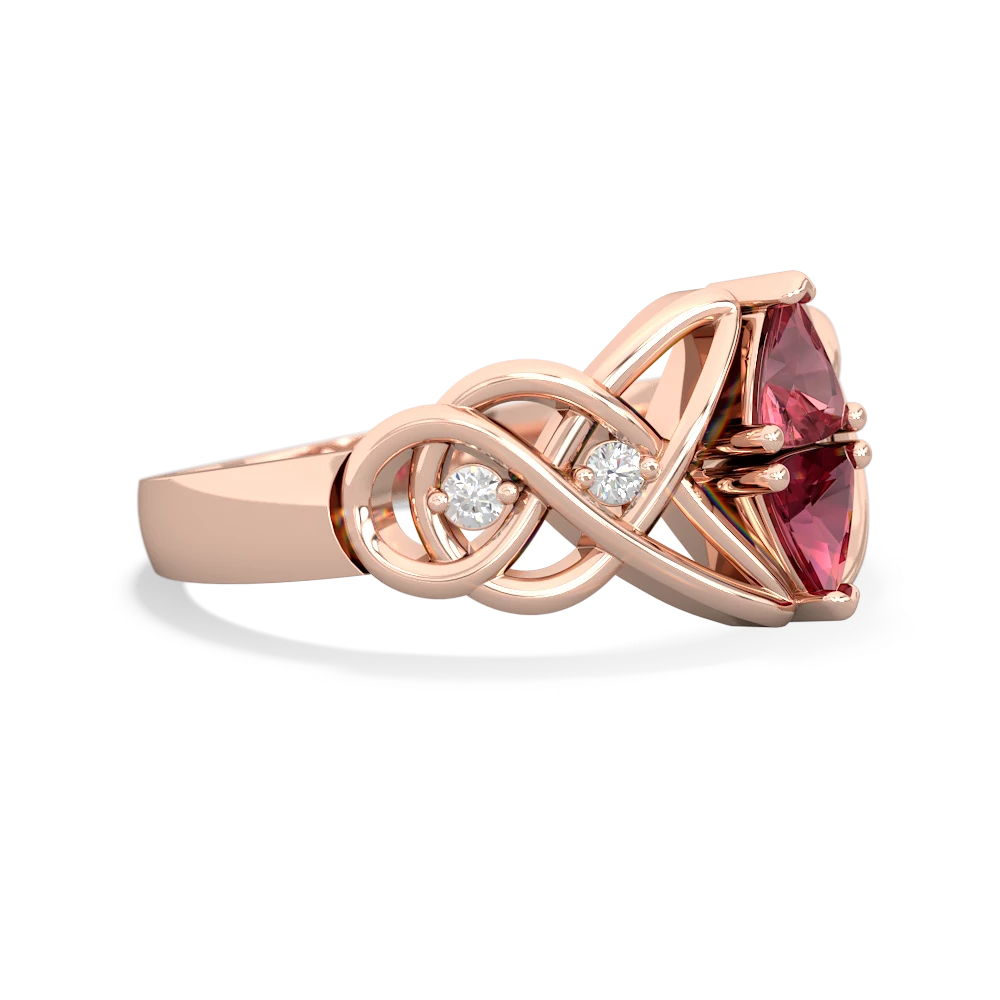 Pink Tourmaline Keepsake Celtic Knot 14K Rose Gold ring R5300