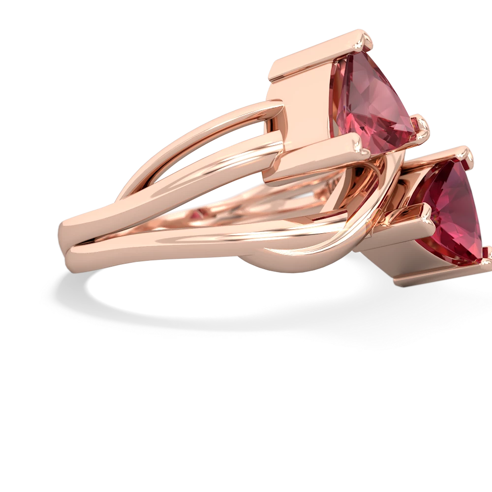 Pink Tourmaline Split Band Swirl 14K Rose Gold ring R2341