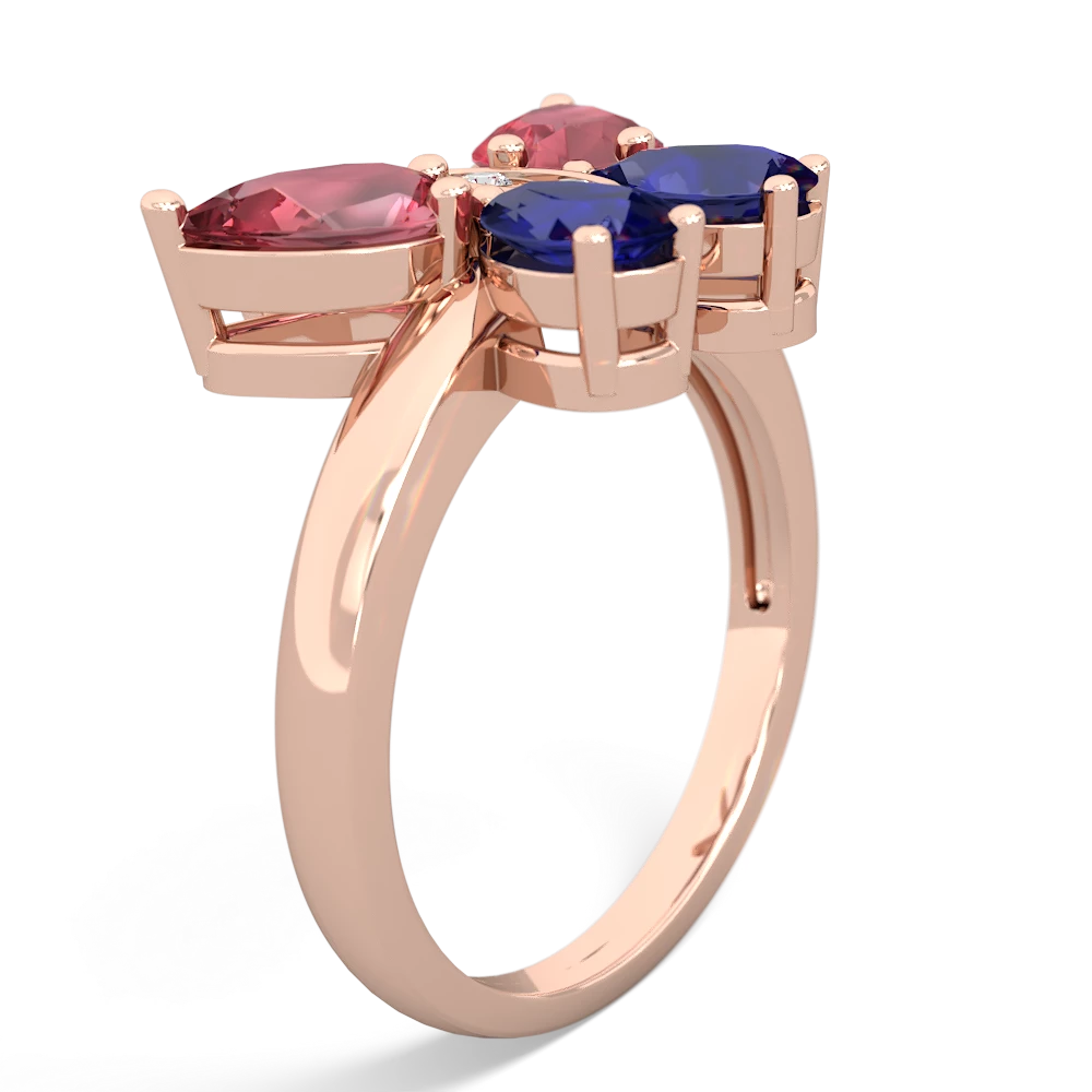 Pink Tourmaline Butterfly 14K Rose Gold ring R2215