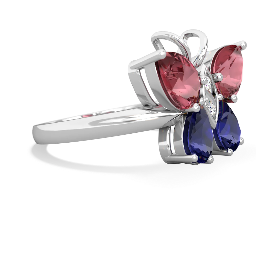 Pink Tourmaline Butterfly 14K White Gold ring R2215