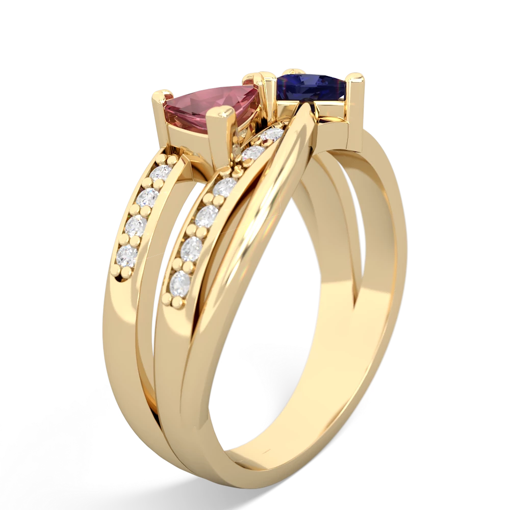 Pink Tourmaline Bowtie 14K Yellow Gold ring R2360