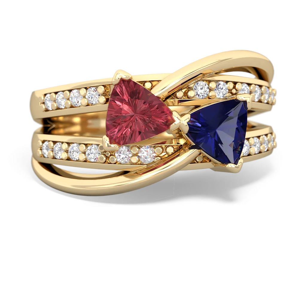 Pink Tourmaline Bowtie 14K Yellow Gold ring R2360