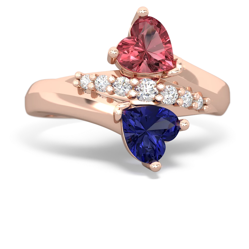 Pink Tourmaline Heart To Heart 14K Rose Gold ring R2064