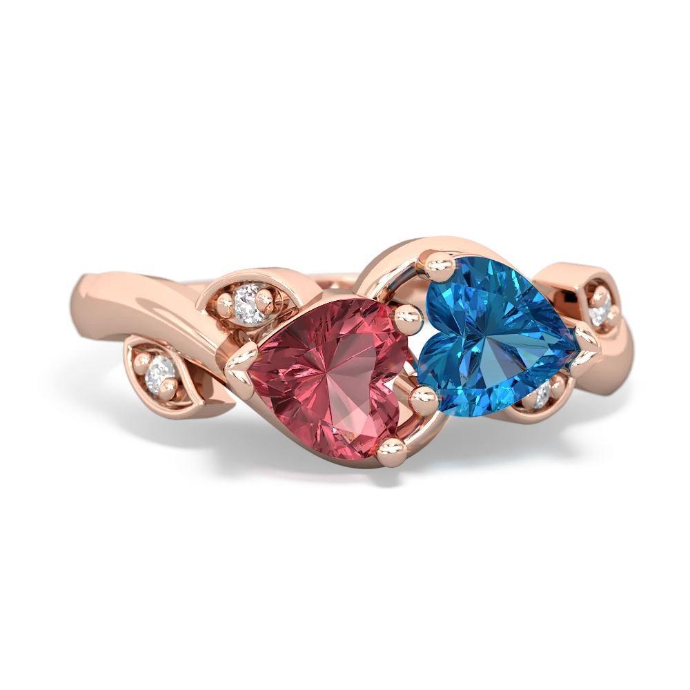 Pink Tourmaline Floral Elegance 14K Rose Gold ring R5790