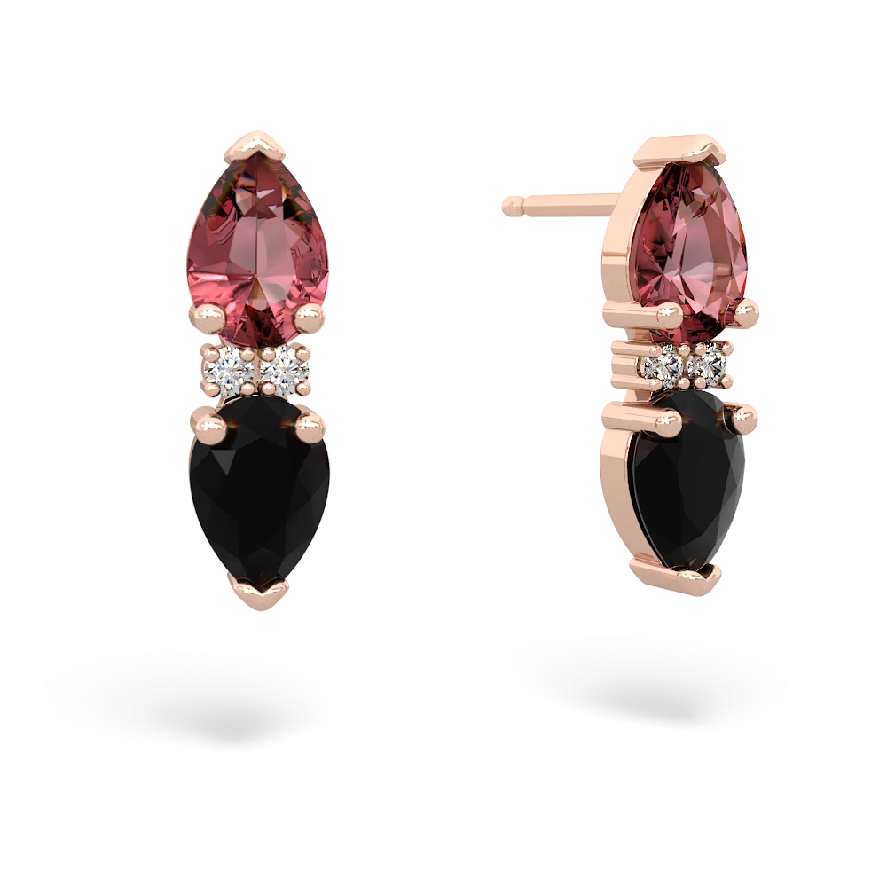 Pink Tourmaline Bowtie Drop 14K Rose Gold earrings E0865