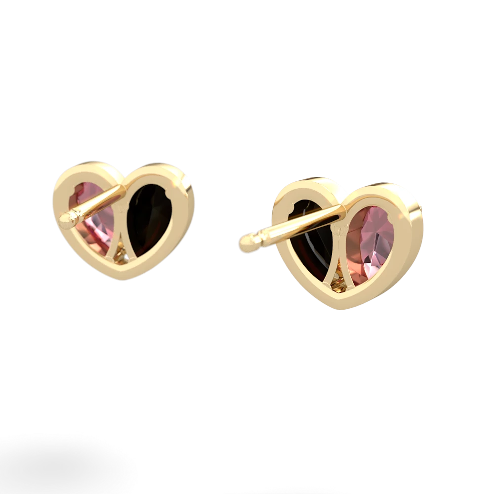 Pink Tourmaline 'Our Heart' 14K Yellow Gold earrings E5072