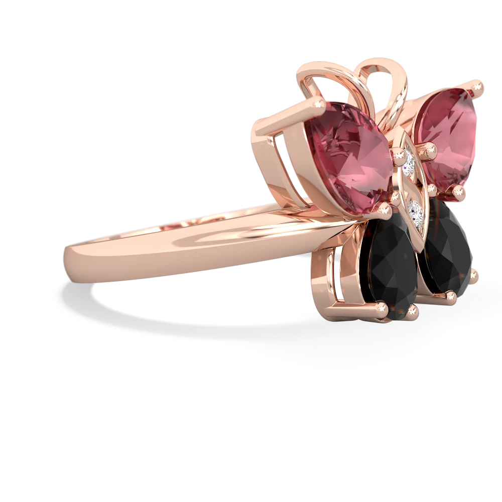 Pink Tourmaline Butterfly 14K Rose Gold ring R2215