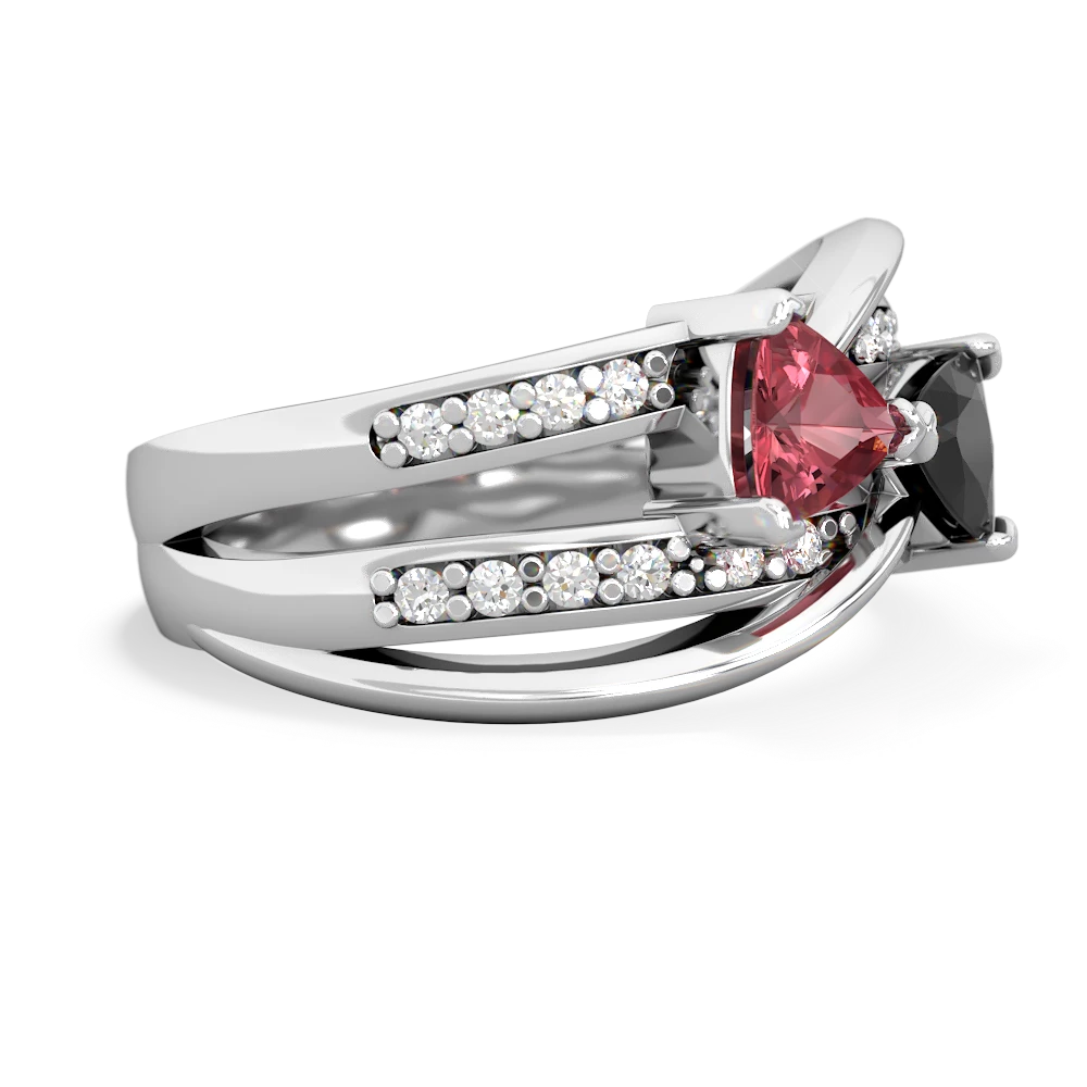 Pink Tourmaline Bowtie 14K White Gold ring R2360