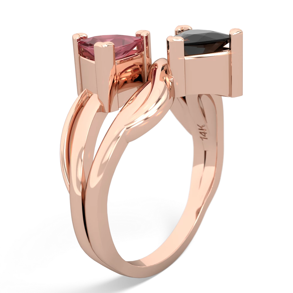 Pink Tourmaline Split Band Swirl 14K Rose Gold ring R2341