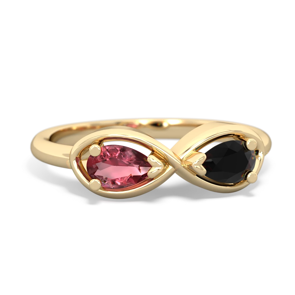 Pink Tourmaline Infinity 14K Yellow Gold ring R5050