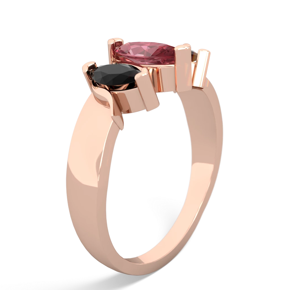 Pink Tourmaline Three Peeks 14K Rose Gold ring R2433