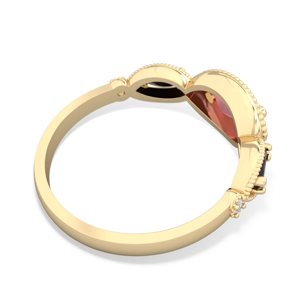 Pink Tourmaline Milgrain Marquise 14K Yellow Gold ring R5700