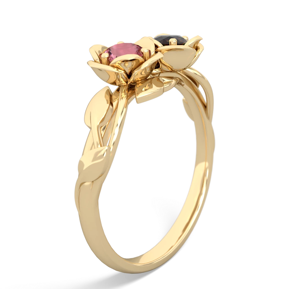 Pink Tourmaline Rose Garden 14K Yellow Gold ring R5510