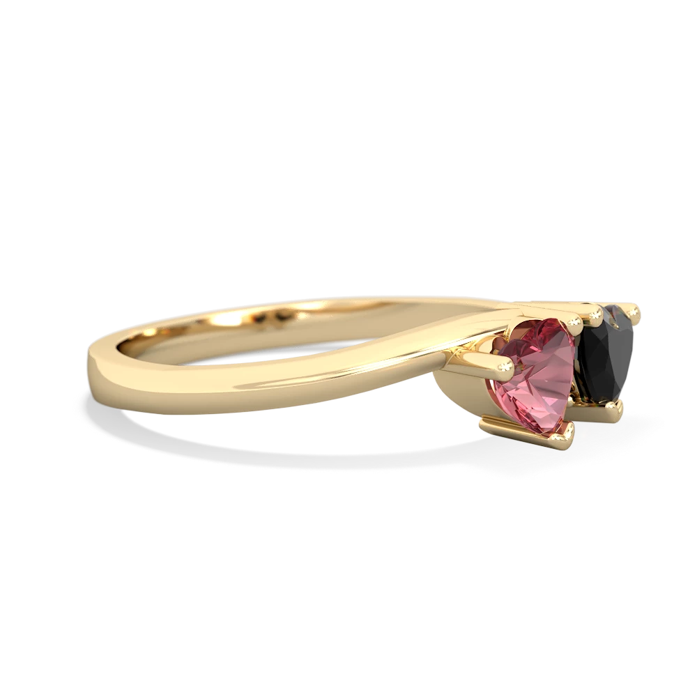 Pink Tourmaline Sweethearts 14K Yellow Gold ring R5260