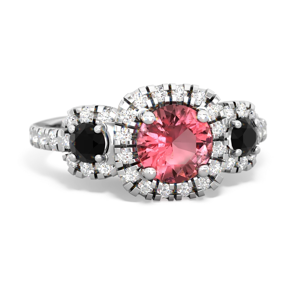 Pink Tourmaline Regal Halo 14K White Gold ring R5350