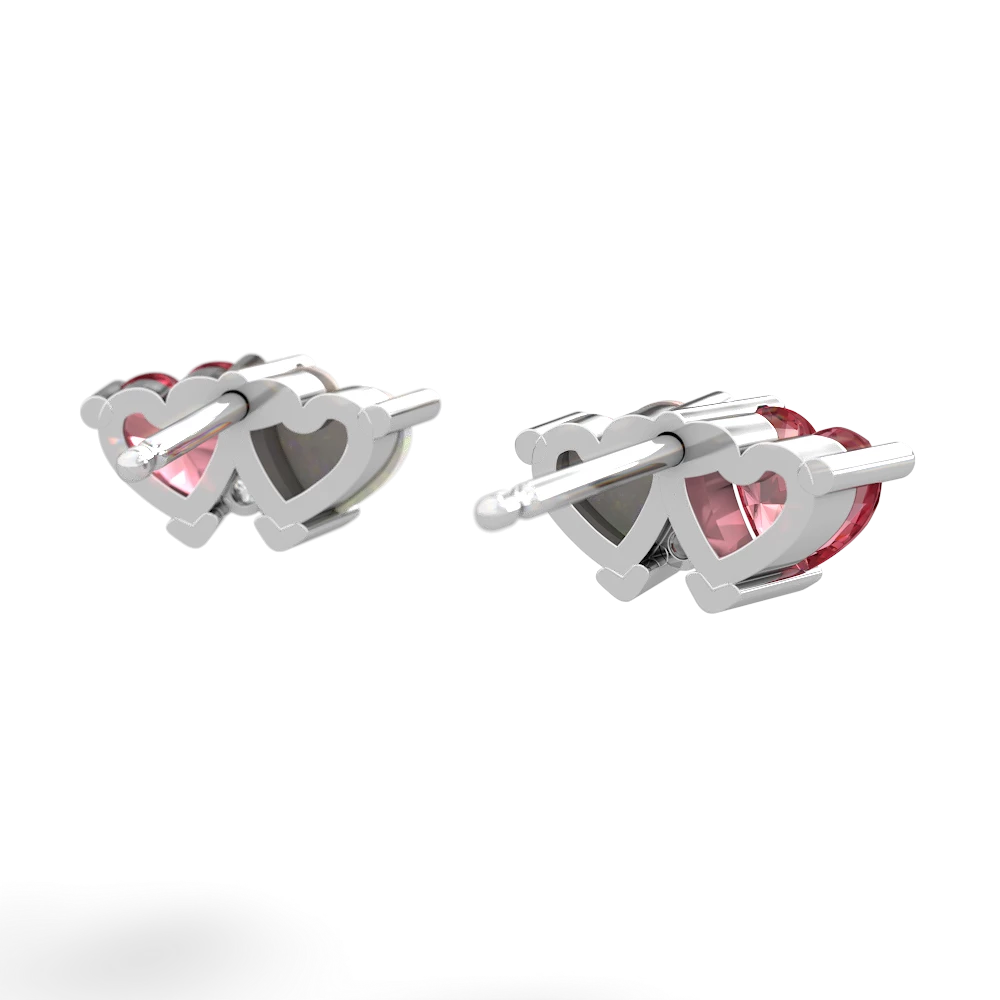 Pink Tourmaline Sweethearts 14K White Gold earrings E5260