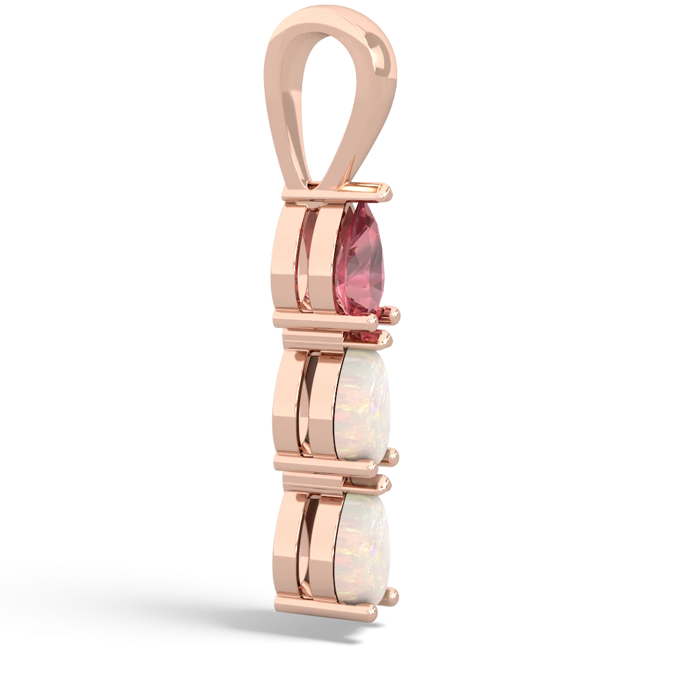 Pink Tourmaline Dew Drops 14K Rose Gold pendant P2251