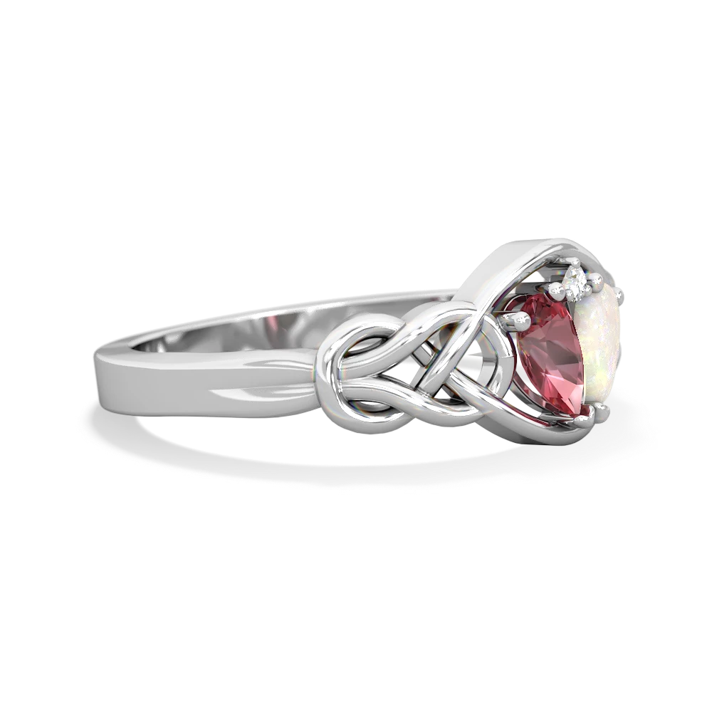 Pink Tourmaline Celtic Love Knot 14K White Gold ring R5420