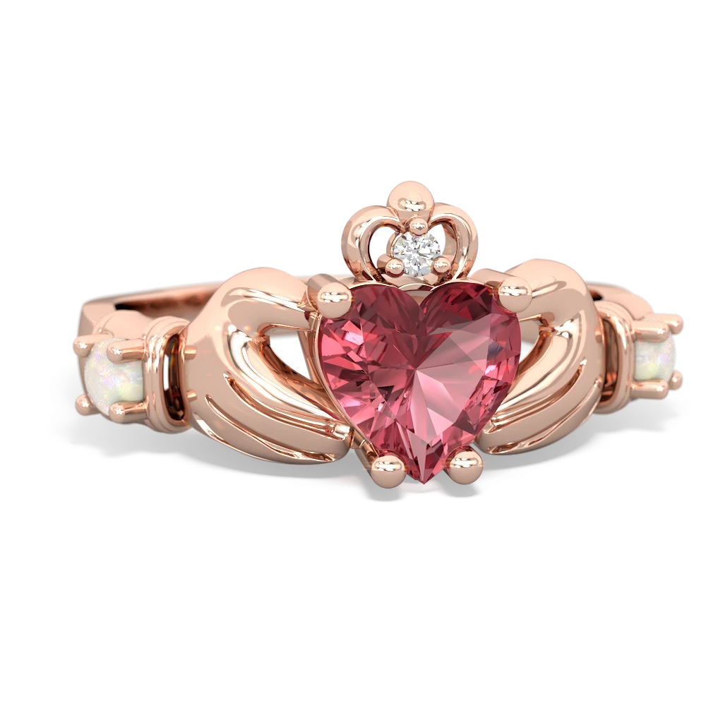 Pink Tourmaline Claddagh Keepsake 14K Rose Gold ring R5245