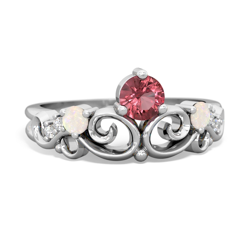 Pink Tourmaline Crown Keepsake 14K White Gold ring R5740