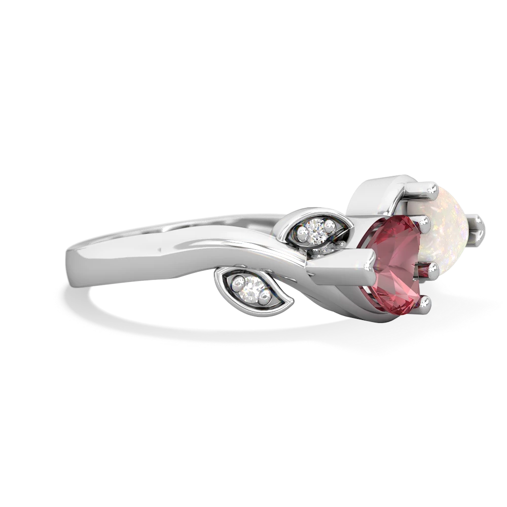 Pink Tourmaline Floral Elegance 14K White Gold ring R5790