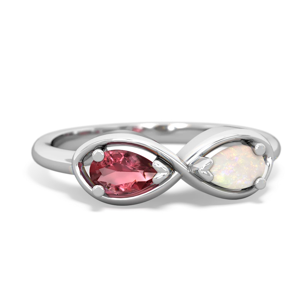 Pink Tourmaline Infinity 14K White Gold ring R5050