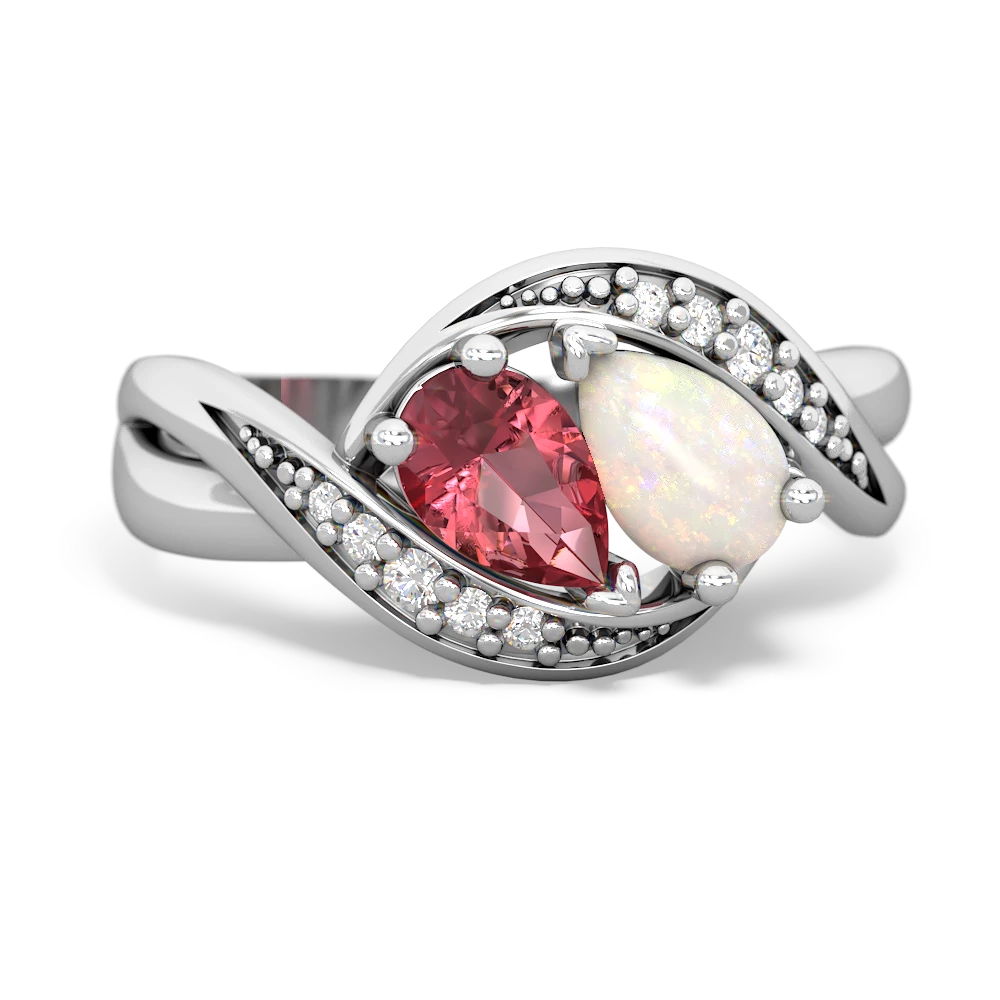 Pink Tourmaline Summer Winds 14K White Gold ring R5342