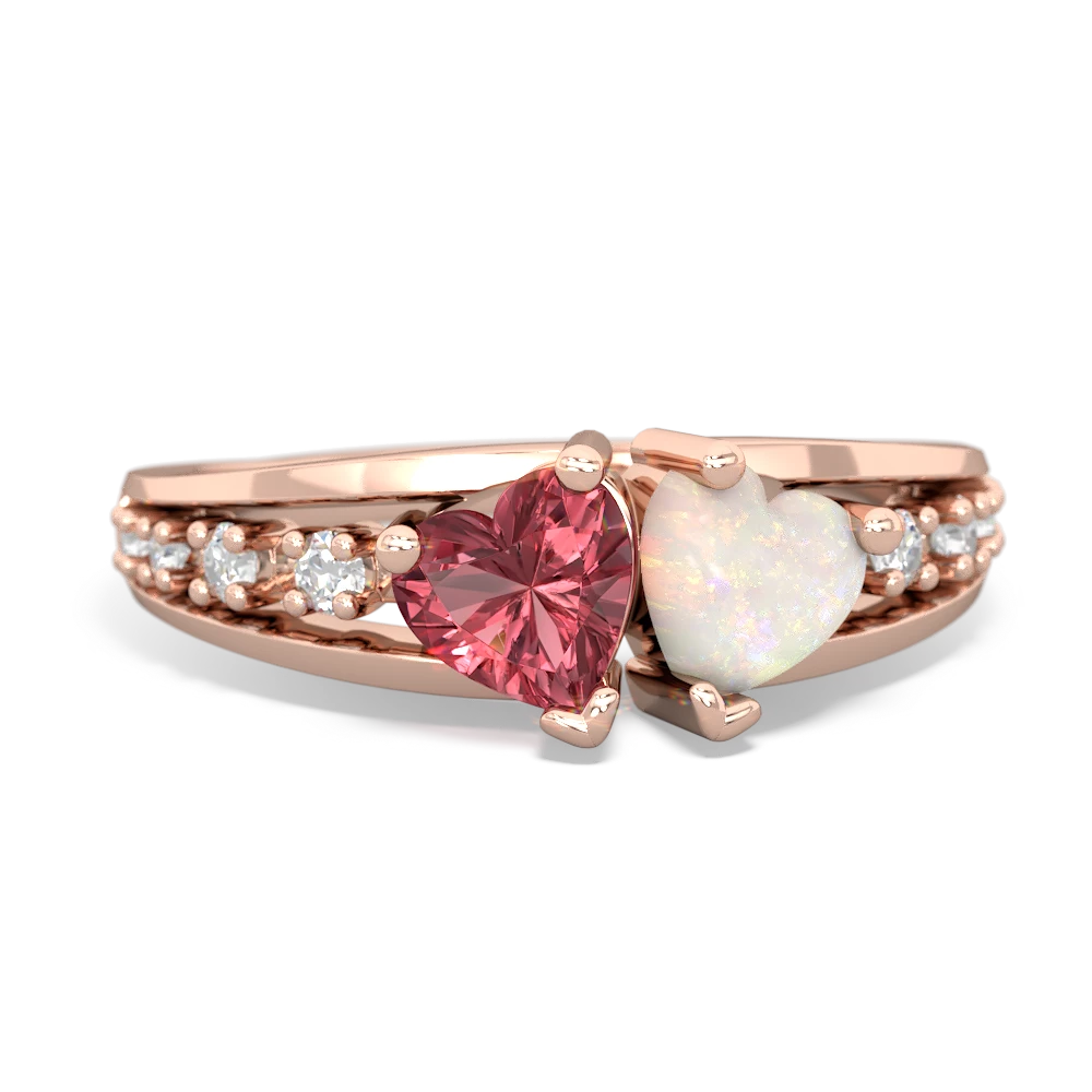 Pink Tourmaline Heart To Heart 14K Rose Gold ring R3342